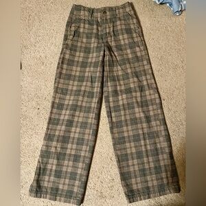American Eagle Outfitters Olive and Beige Plaid Pants